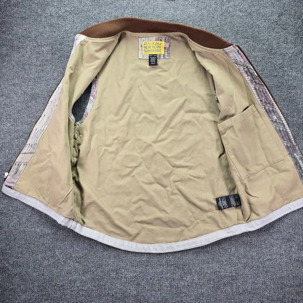 Dickies New York Sunshine Vest Mens Small City Cowboy Photoreal Canvas Full Zip